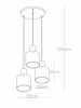 Lampa wisząca miedziana szklane bursztynowe klosze TOLEDO 74405/13/62 Lucide